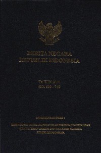 Berita Negara Republik Indonesia: Tahun 2010 No. 690-749