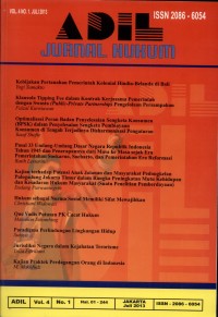 ADIL Jurnal Hukum