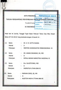 AKTA PENDIRIAN TARUNA MENDAMPINGI PENYAMBUHAN PENYALAHGUNAAN NARKOBA (TAMPPAN) DI INDONESIA